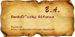 Benkóczky Alfonza névjegykártya